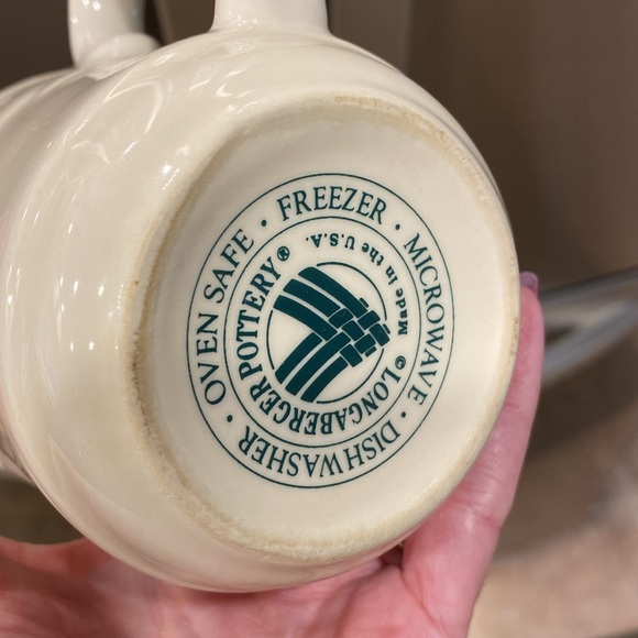 1 Retired Longaberger Ivory Mug Woven Traditions Vitrified Pottery (1 Mug Only) - Picture 15 of 16